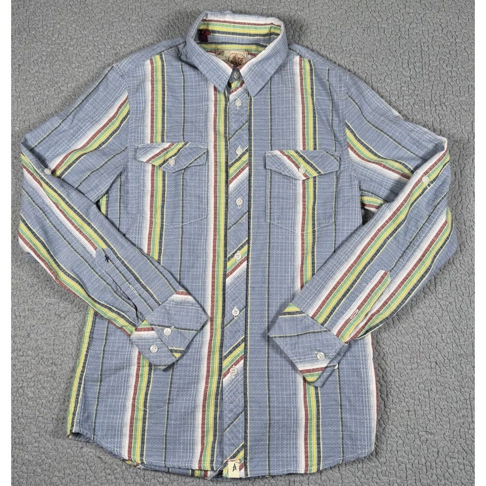 Altamont Shirt Mens Small Blue Striped‎ Weekender Long Sleeve
